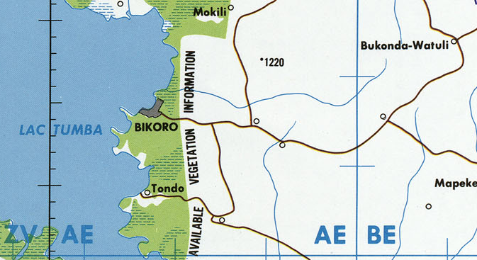 Bikoro sur une carte de 1996