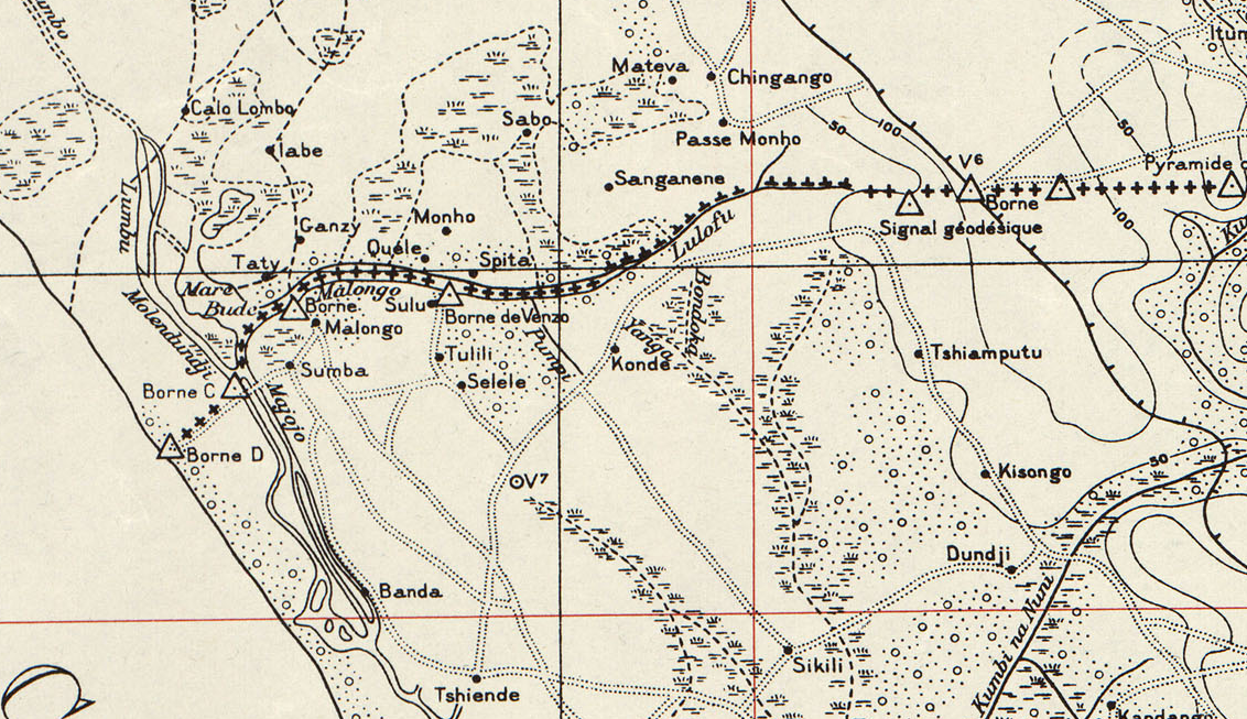 Le village de Konde sur une carte de 1938